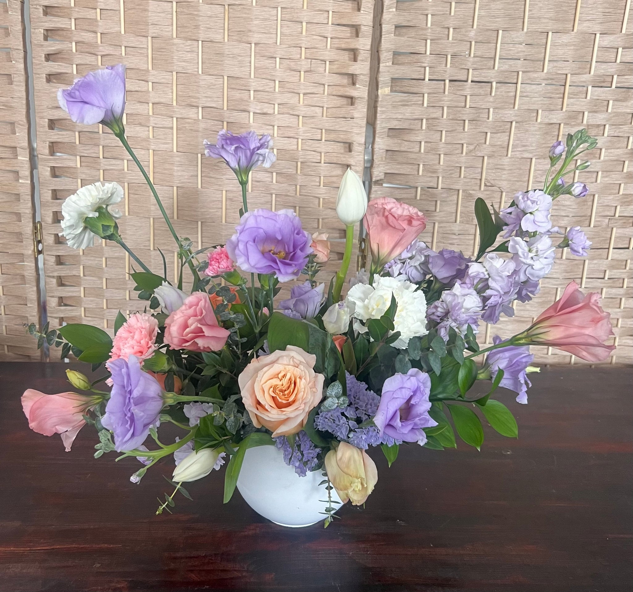 Lavender + Peach Arrangement