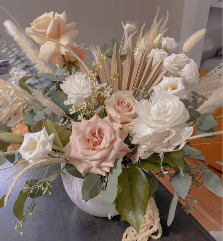 Pink Fresh + Dried Mixed Arrangement