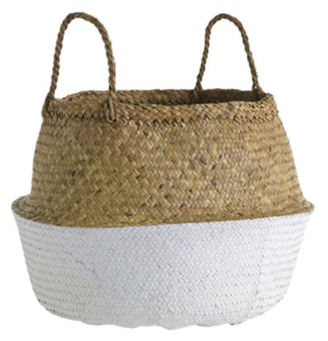 Large Wicker + White Basket