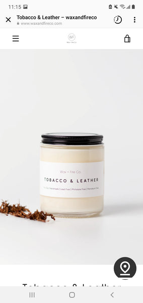 Tobacco Leather Candle
